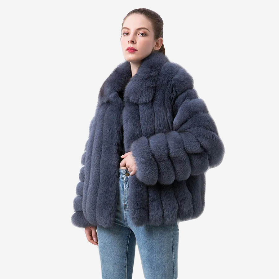 Natural fur jacket women  fashion fur clothes  luxury fox coat - WGLUVF