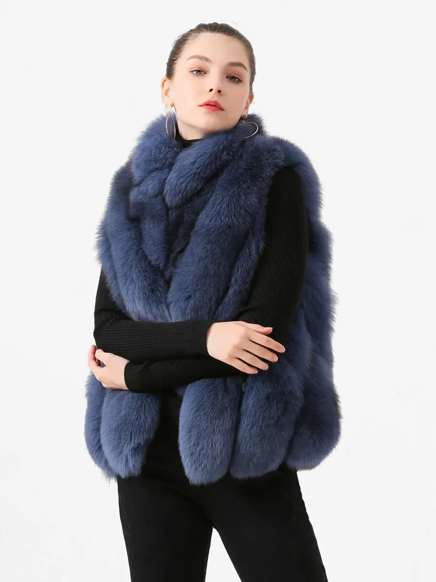 Stand up collar fashionable fox vest - WGLUVF