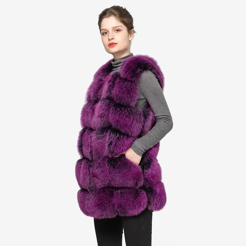 Women's Winter Warm Fur Vest Fashion Style Waistcoat - WGLUVF