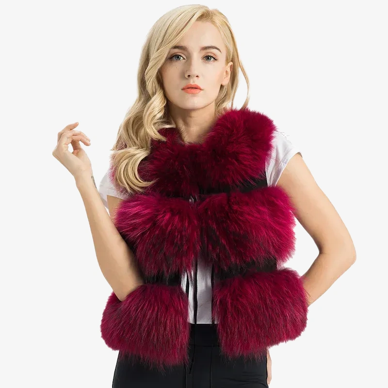 Raccoon fur vsst short 3 rows 45cm WG-racoon45/3 - WGLUVF