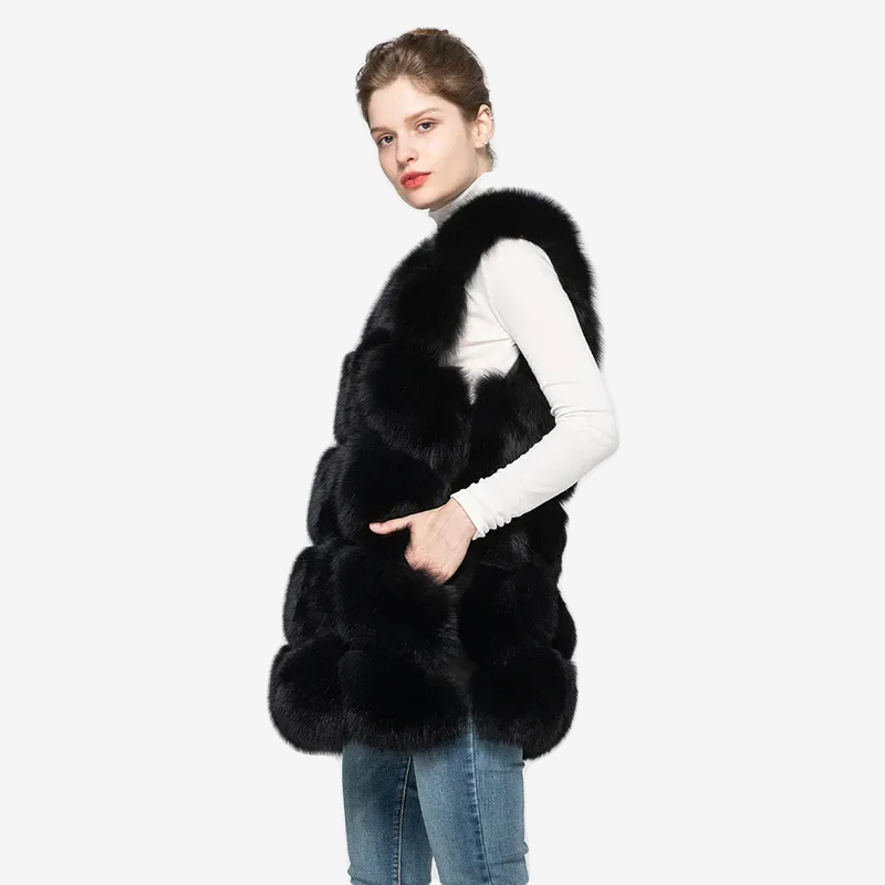 Women's Winter Warm Fur Vest Fashion Style Waistcoat - WGLUVF