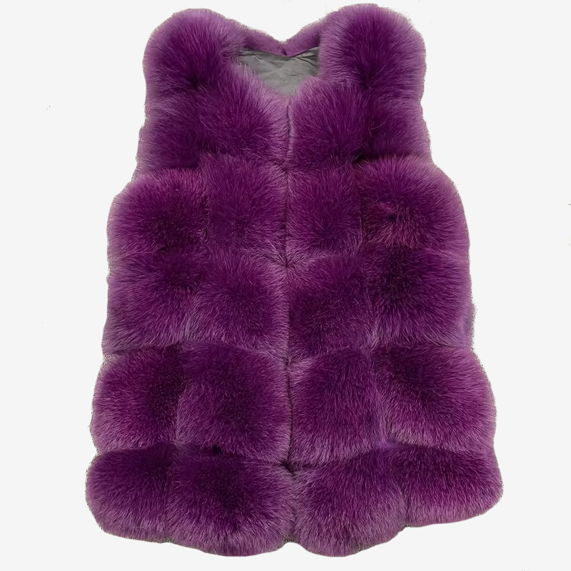 Women's Winter Warm Fur Vest Fashion Style Waistcoat - WGLUVF