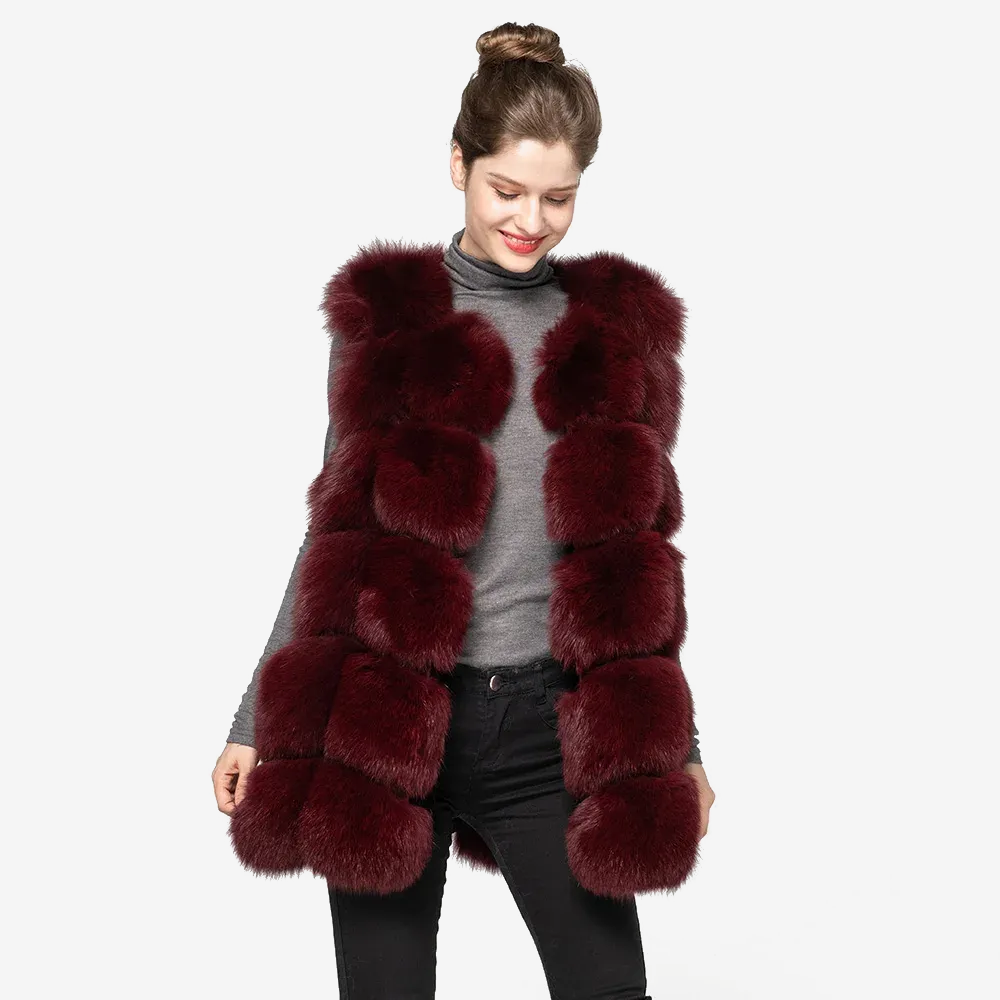 Women's Winter Warm Fur Vest Fashion Style Waistcoat - WGLUVF