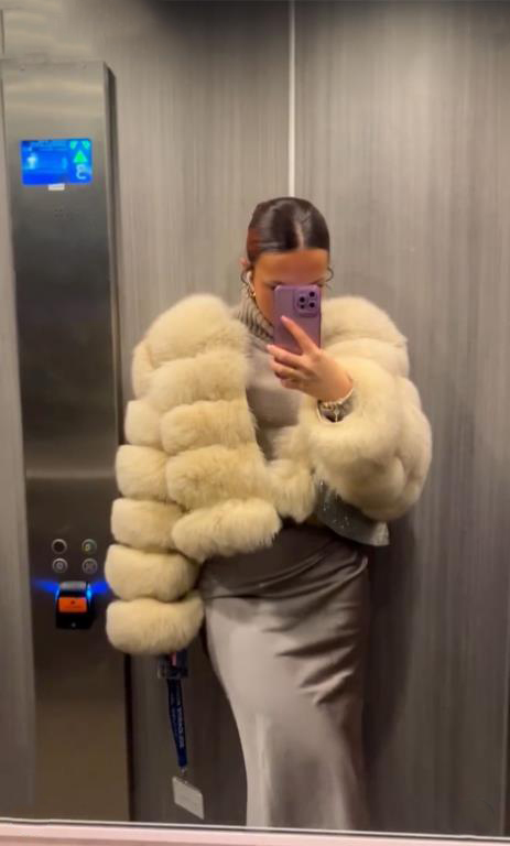 Classic fox fur short long sleeved jacket Add long sleeves - WGLUVF