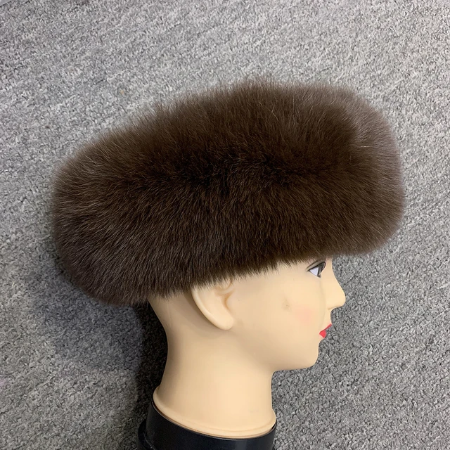 Winter Fashion Elastic Headband Fox Fur Headwear Racccoon Fur Women's Fluffy Real Fur Band - WGLUVF