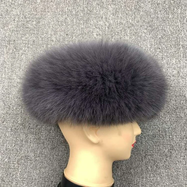 Winter Fashion Elastic Headband Fox Fur Headwear Racccoon Fur Women's Fluffy Real Fur Band - WGLUVF