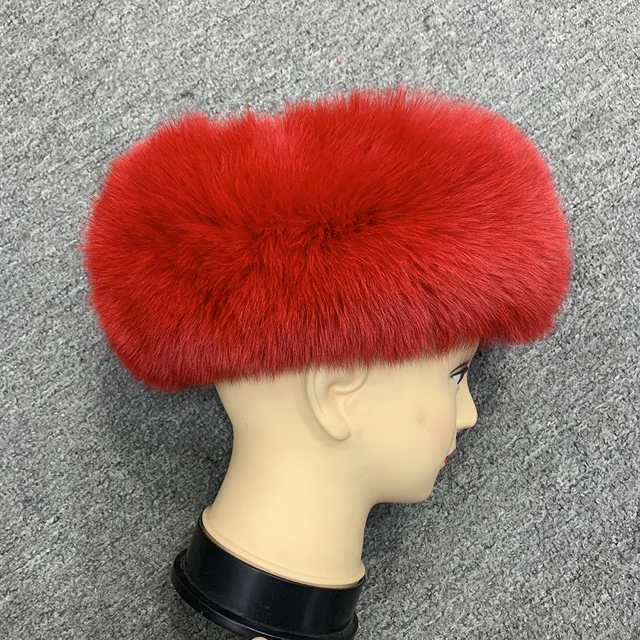 Winter Fashion Elastic Headband Fox Fur Headwear Racccoon Fur Women's Fluffy Real Fur Band - WGLUVF