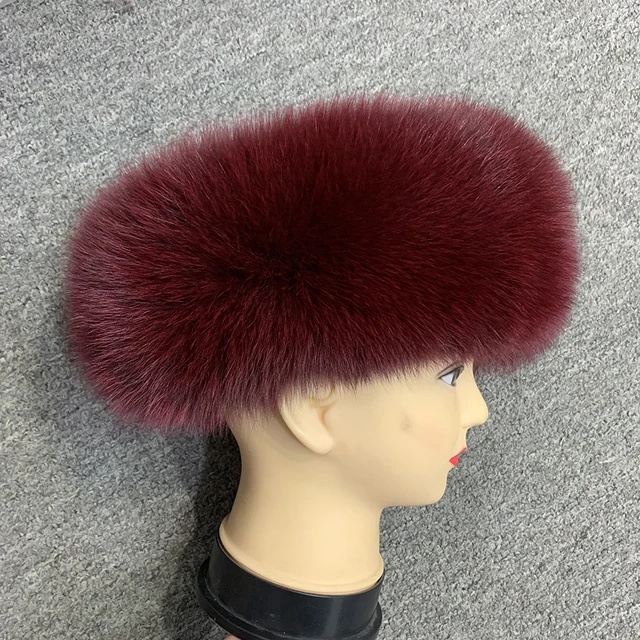 Winter Fashion Elastic Headband Fox Fur Headwear Racccoon Fur Women's Fluffy Real Fur Band - WGLUVF