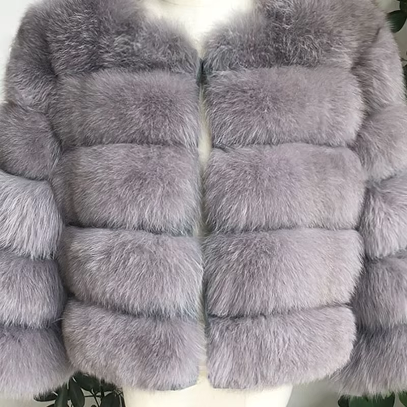 The Latest Fur Coat For Women Real Fox Fur Coat Mid-length Natural Fur Jacket Hemline Design The Waist Belt And Drawstring - WGLUVF