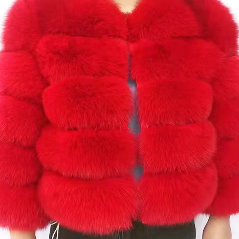The Latest Fur Coat For Women Real Fox Fur Coat Mid-length Natural Fur Jacket Hemline Design The Waist Belt And Drawstring - WGLUVF