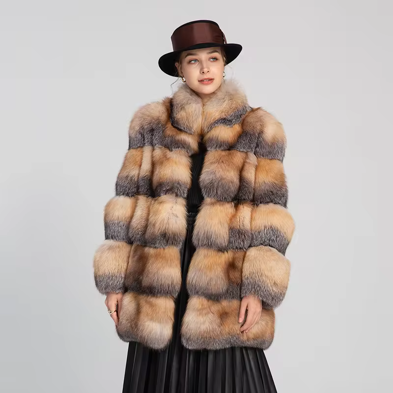 New Fox Warm Long Row Women's Coat - WGLUVF