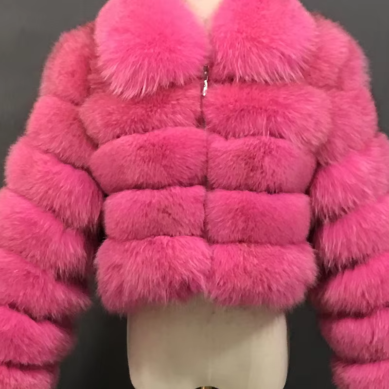 The Latest Fur Coat For Women Real Fox Fur Coat Mid-length Natural Fur Jacket Hemline Design The Waist Belt And Drawstring - WGLUVF