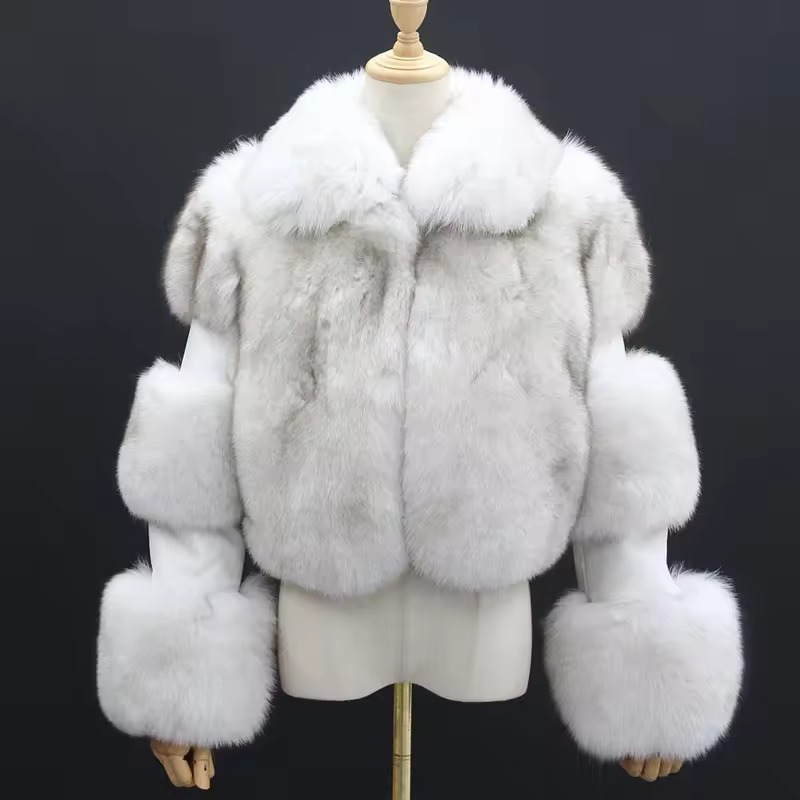 Natural fox skin fashionable jacket - WGLUVF