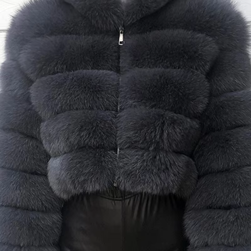 The Latest Fur Coat For Women Real Fox Fur Coat Mid-length Natural Fur Jacket Hemline Design The Waist Belt And Drawstring - WGLUVF
