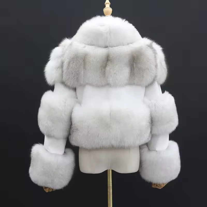 Natural fox skin fashionable jacket - WGLUVF