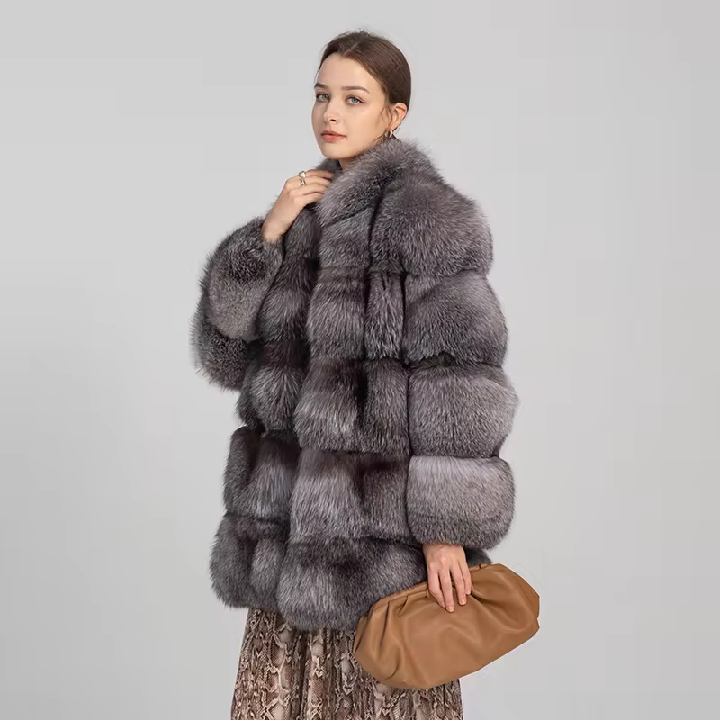 New Fox Warm Long Row Women's Coat - WGLUVF