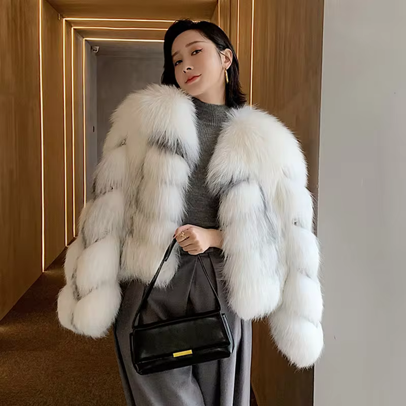 Cross Fox Leather Jacket Thick Warm Coat - WGLUVF