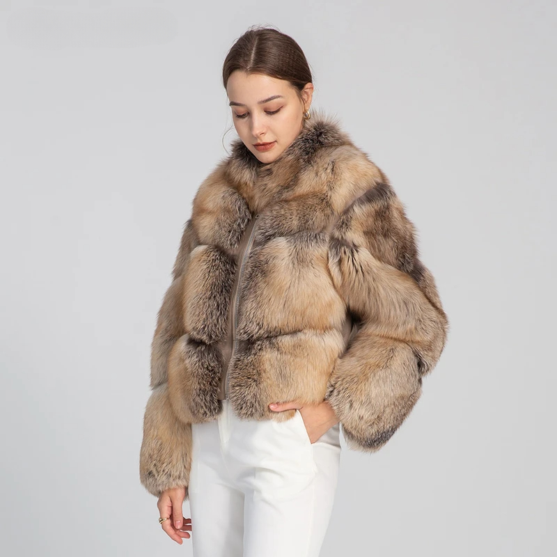 Bomb jacket, ladies, real fox skin - WGLUVF