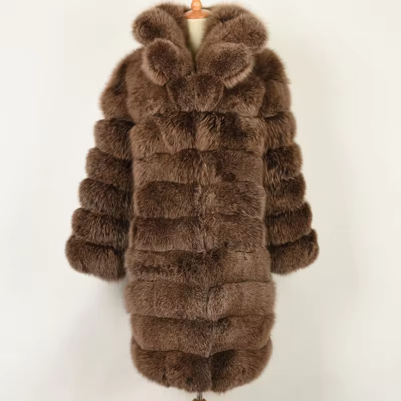 Luxury fox fur long coat - WGLUVF