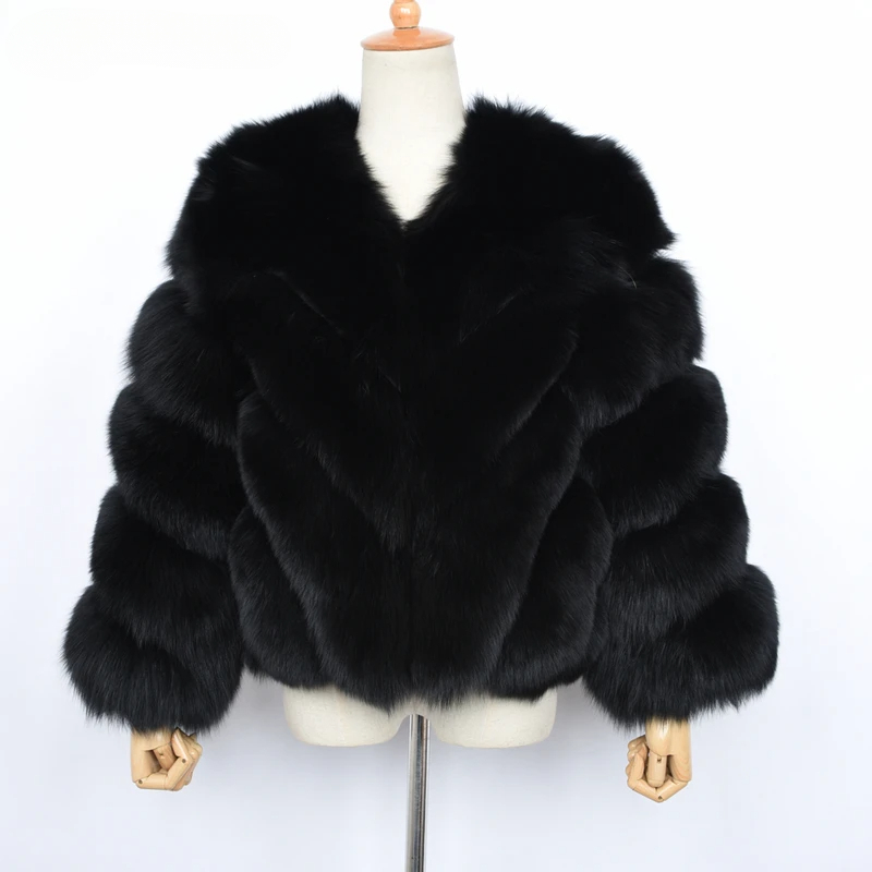 Diagonal sorting fox women's coat - WGLUVF