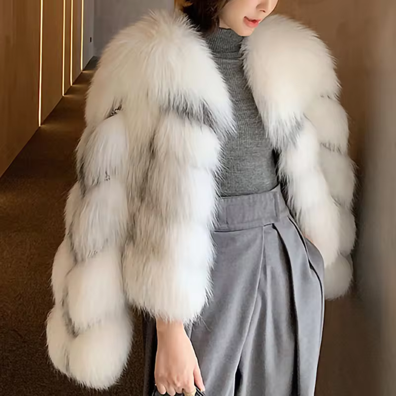 Cross Fox Leather Jacket Thick Warm Coat - WGLUVF