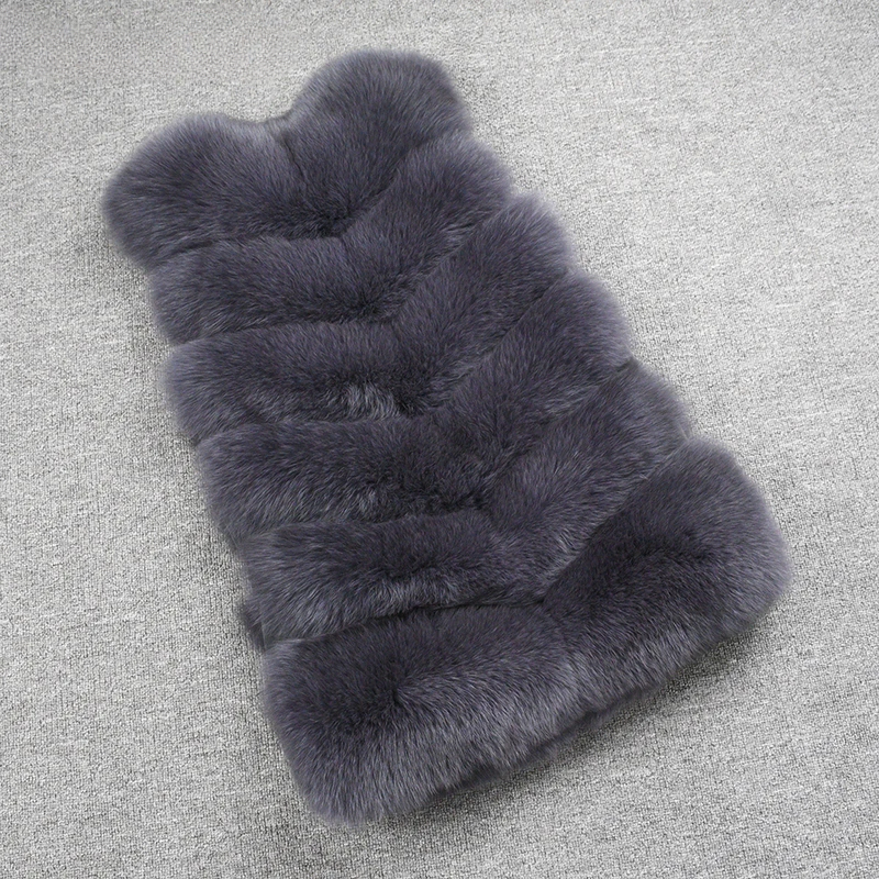 Standard length diagonal fox fur vest - WGLUVF
