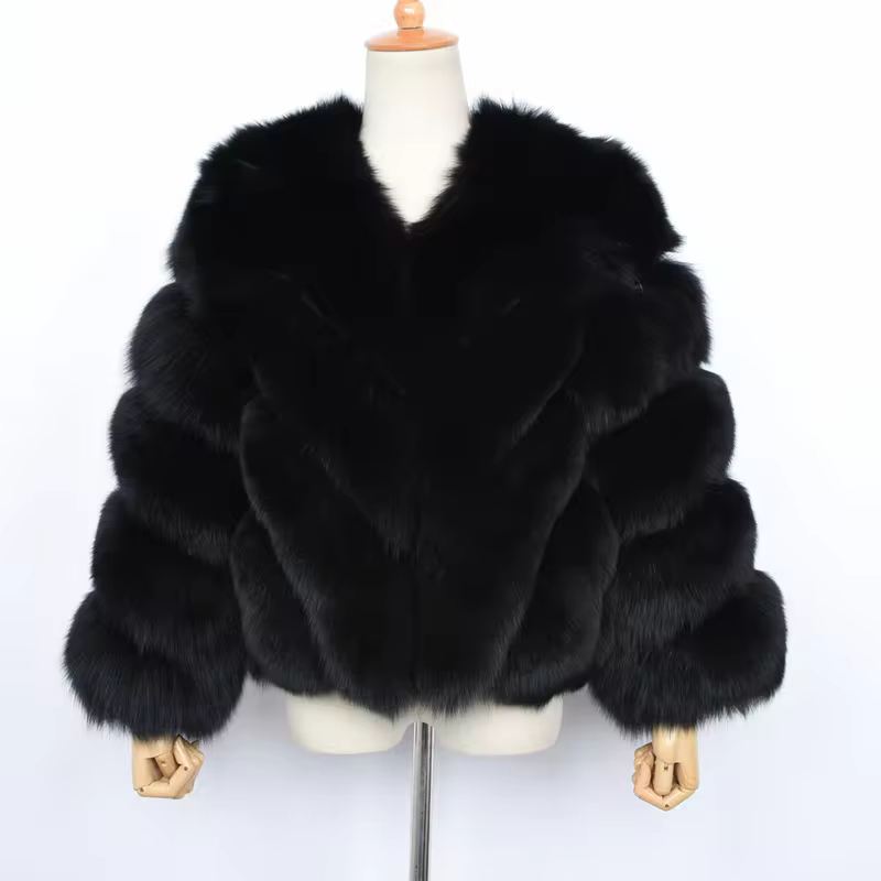 Diagonal sorting fox women's coat - WGLUVF