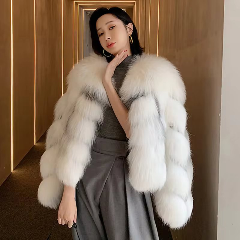 Cross Fox Leather Jacket Thick Warm Coat - WGLUVF