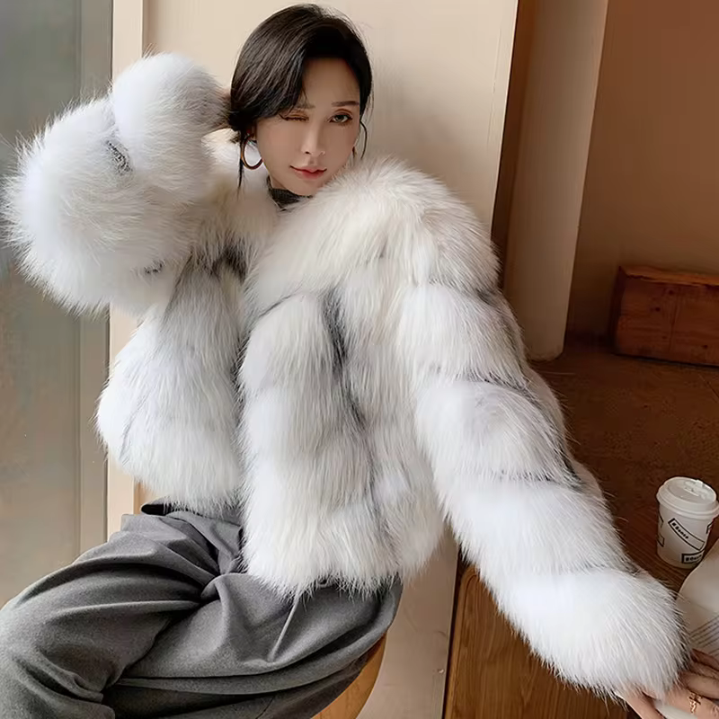 Cross Fox Leather Jacket Thick Warm Coat - WGLUVF