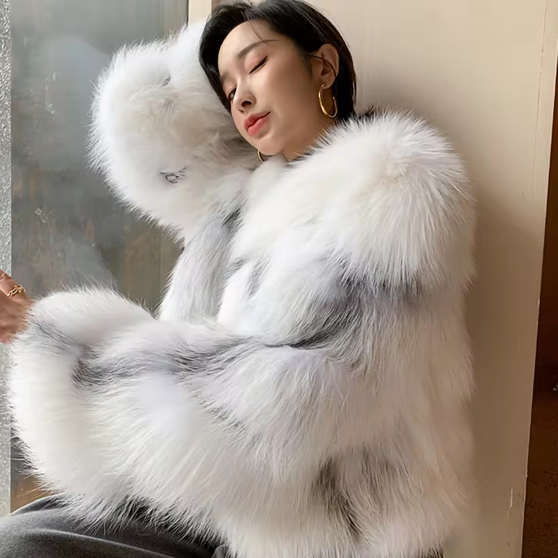 Cross Fox Leather Jacket Thick Warm Coat - WGLUVF