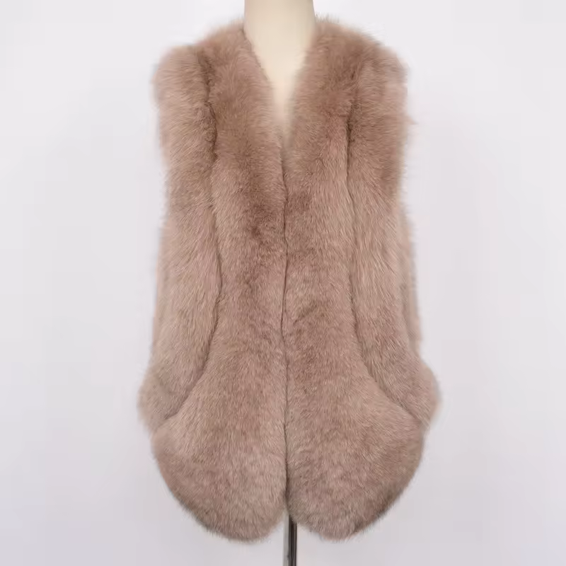 Princess Series - Short Butterfly Princess Fox Fur Vest - WGLUVF