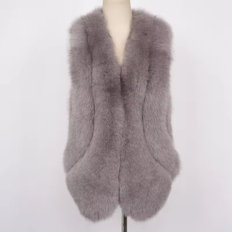 Princess Series - Short Butterfly Princess Fox Fur Vest - WGLUVF