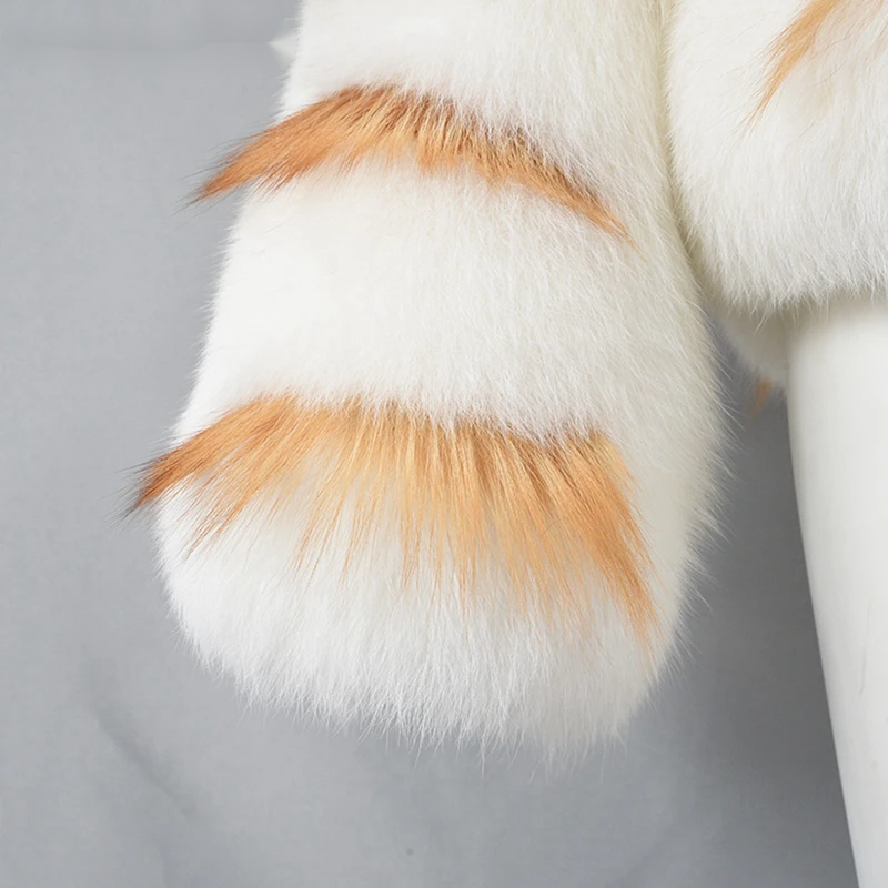 Multi colored layered whole skin fox jacket - WGLUVF