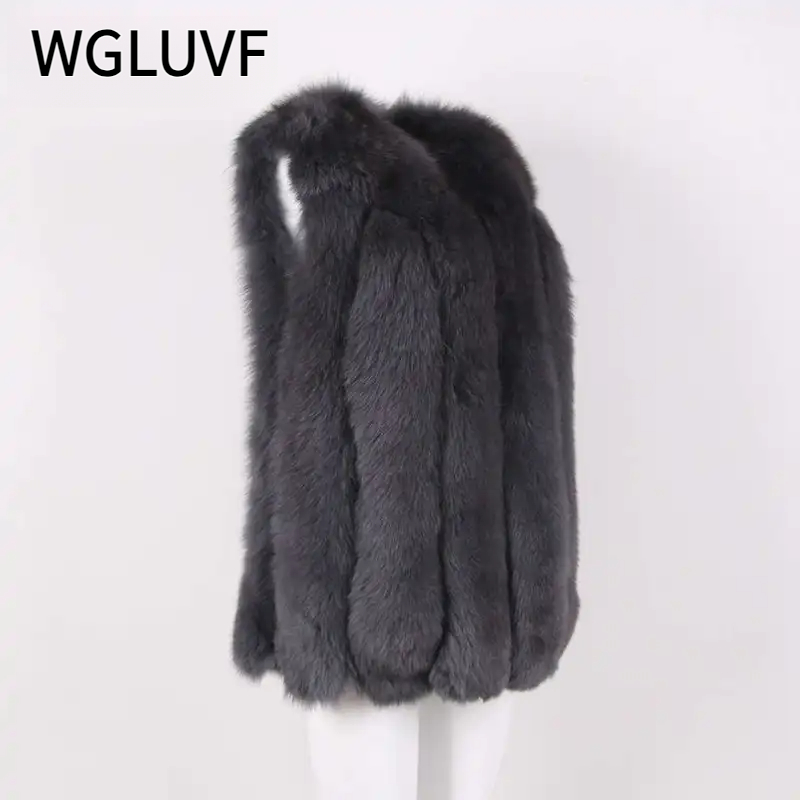 High quality women winter real fox fur vest gilet genuine fox fur coat - WGLUVF