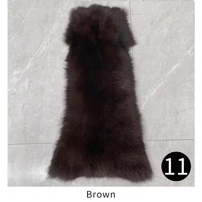 Fashion Natural Red Fox Fur Coat Women Warm Thick Big Shawl Fur Collar Coat - WGLUVF