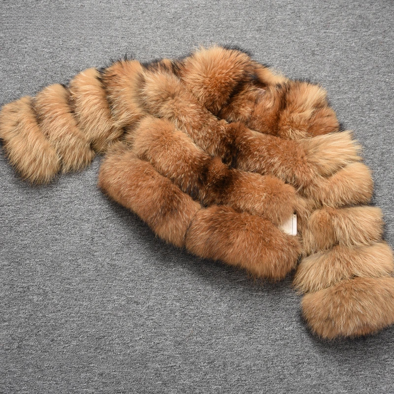 Short Raccoon Fur Women's Warm Jacket - WGLUVF