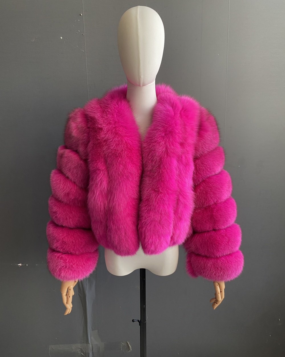 Fox fur vertical women's fur jacket jacket - WGLUVF