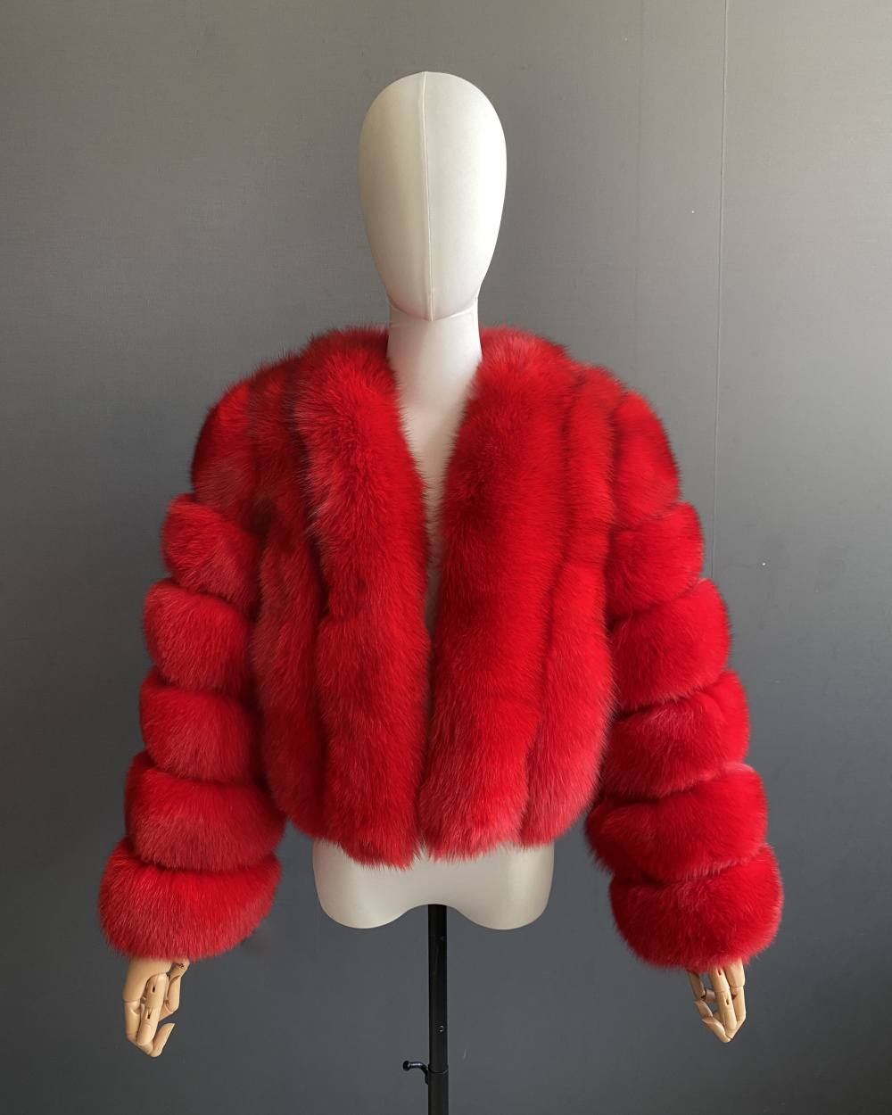 Fox fur vertical women's fur jacket jacket - WGLUVF