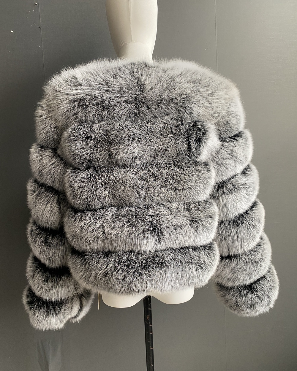 Classic fox fur short long sleeved jacket Add long sleeves - WGLUVF