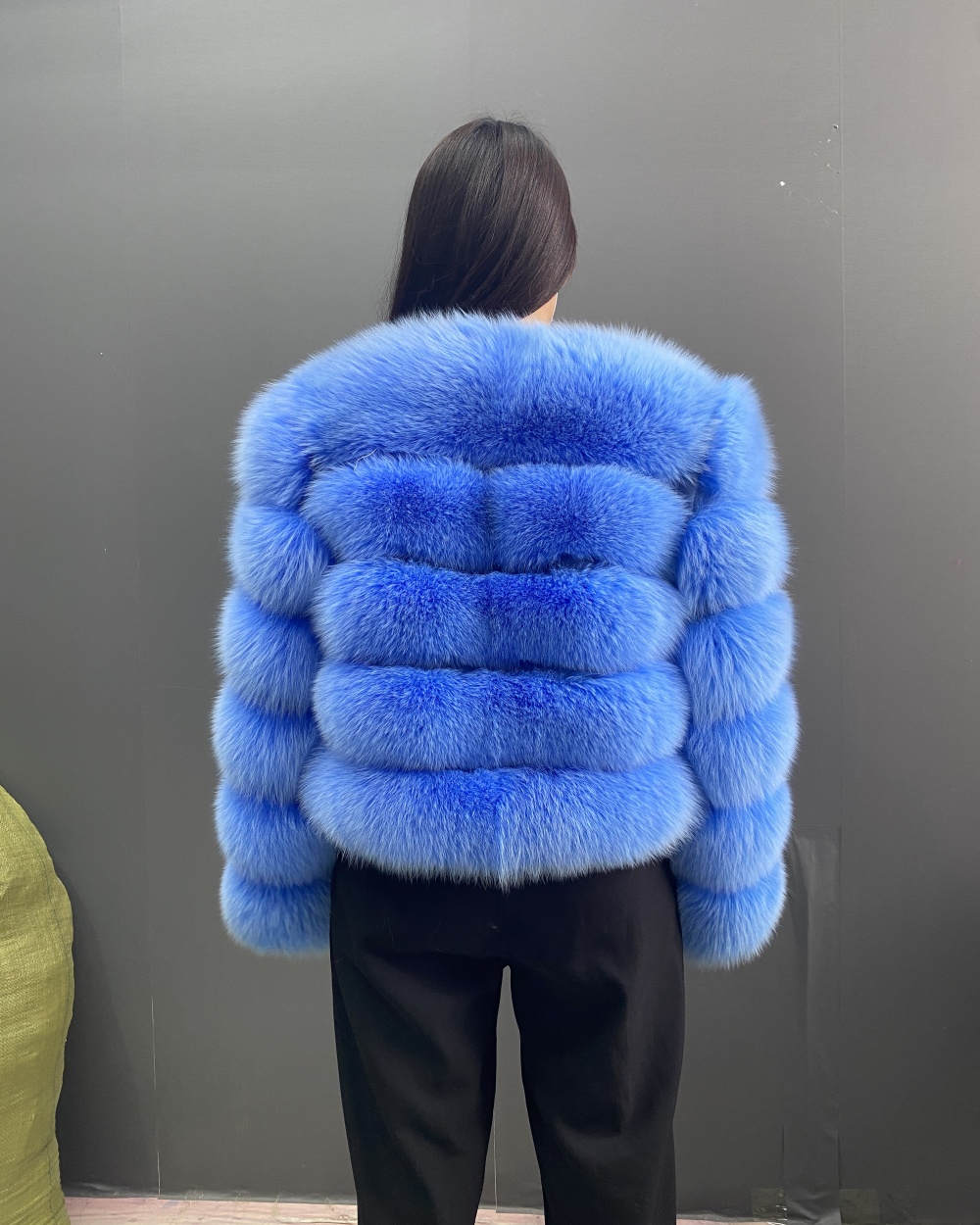 Classic fox fur short long sleeved jacket Add long sleeves - WGLUVF