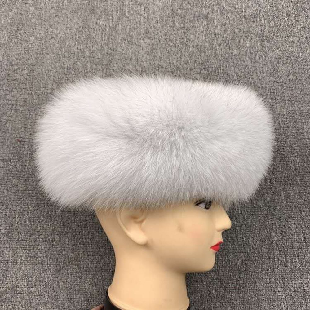 Winter Fashion Elastic Headband Fox Fur Headwear Racccoon Fur Women's Fluffy Real Fur Band - WGLUVF