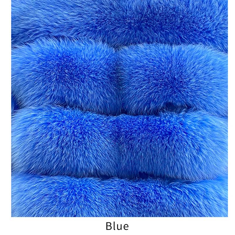 Fashion Natural Red Fox Fur Coat Women Warm Thick Big Shawl Fur Collar Coat - WGLUVF