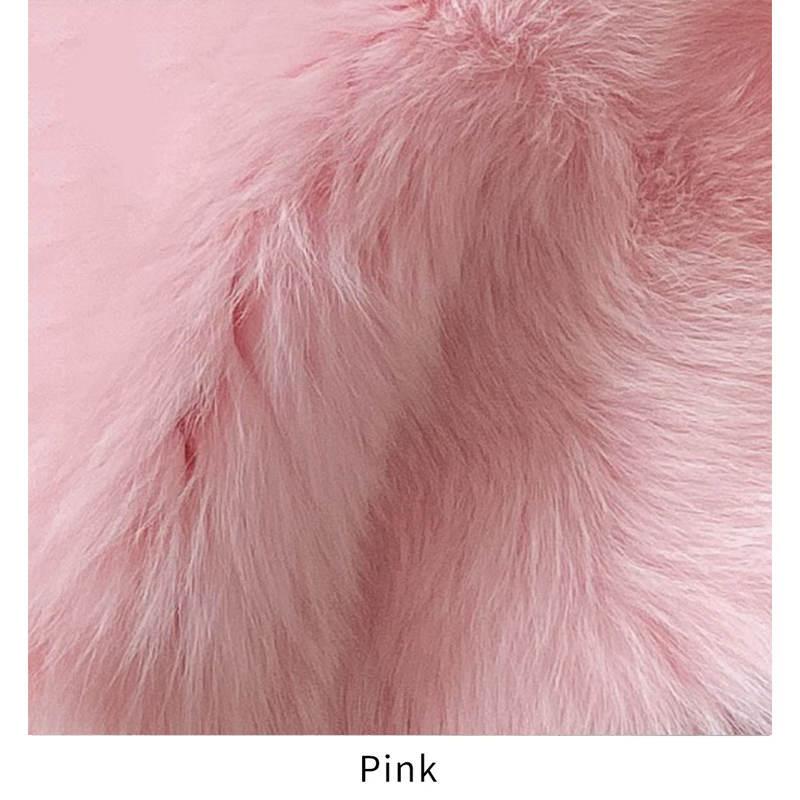 Fashion Natural Red Fox Fur Coat Women Warm Thick Big Shawl Fur Collar Coat - WGLUVF