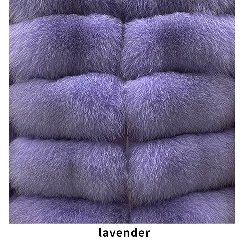 Fashion Natural Red Fox Fur Coat Women Warm Thick Big Shawl Fur Collar Coat - WGLUVF