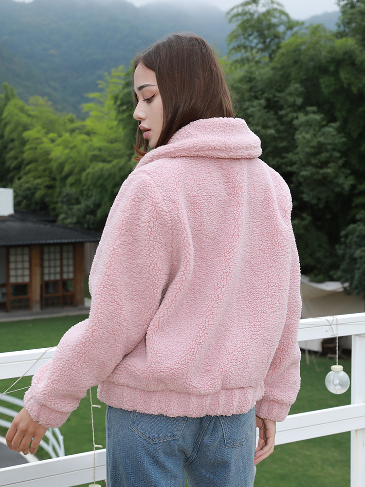 Environmentally friendly fur lambhair jacket - WGLUVF