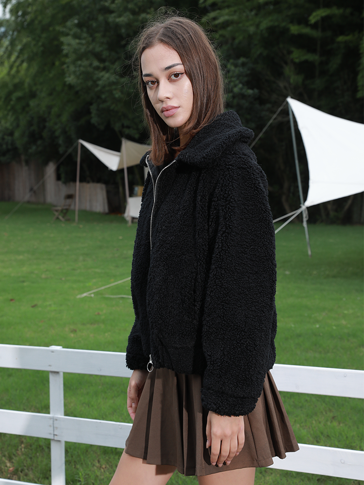 Environmentally friendly fur lambhair jacket - WGLUVF