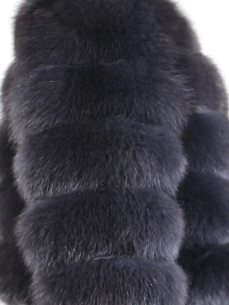 Fashion Winter Real Fox Fur Jacket Hat Oversized Hood Fur Fox Jacket Home Casual High Street Popular - WGLUVF