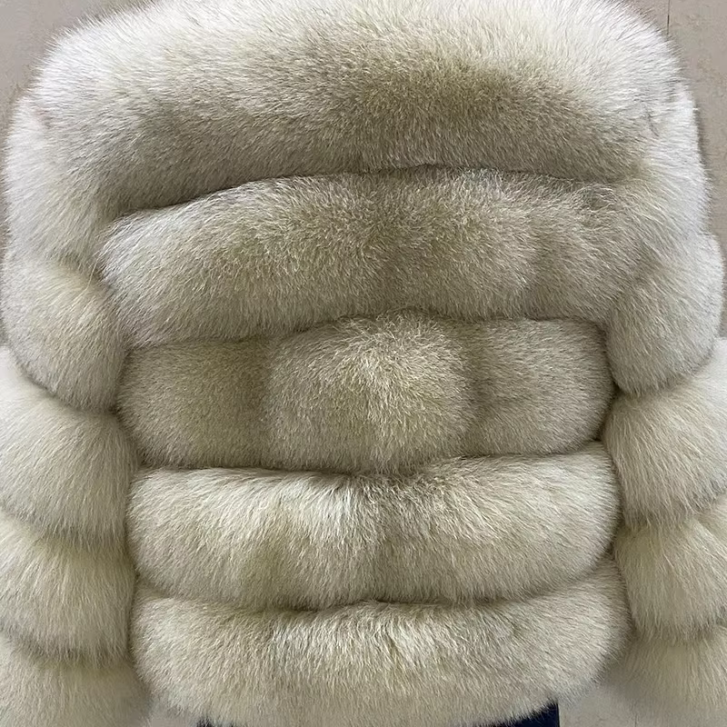 Winter women's Jacket Real Fox fur coat Stand Collar high street Coat real Fox Fur jackets women's coats in promotion WGLUVF FUR - WGLUVF