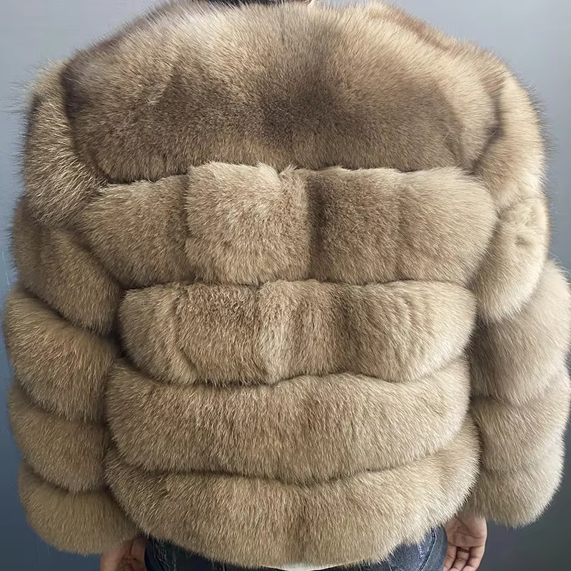 Winter women's Jacket Real Fox fur coat Stand Collar high street Coat real Fox Fur jackets women's coats in promotion WGLUVF FUR - WGLUVF