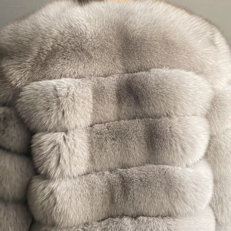 Winter women's Jacket Real Fox fur coat Stand Collar high street Coat real Fox Fur jackets women's coats in promotion WGLUVF FUR - WGLUVF